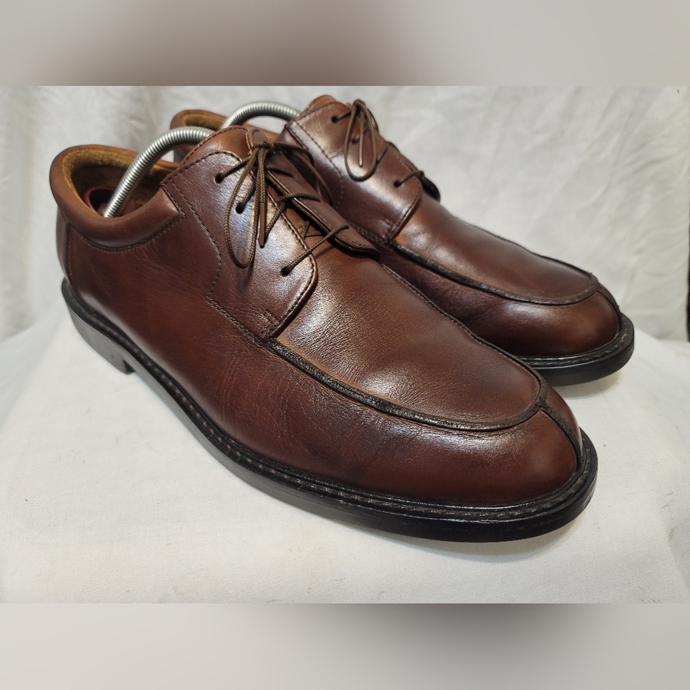 Johnston & Murphy Solid Brown Split Moc Toe Lace … - image 4